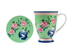 Gabby Malpas Jardin Mug & Coaster Set 300ML Camelia Gift Boxed