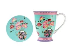 Gabby Malpas Jardin Mug & Coaster Set 300ML Poppy Gift Boxed