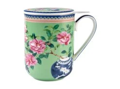 Gabby Malpas Jardin Mug With Infuser 340ML Camelia Gift Boxed