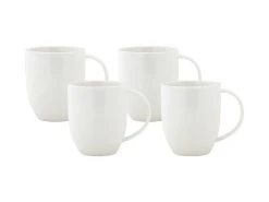 White Basics Diamonds Coupe Mug 370ML Set Of 4 Gift Boxed