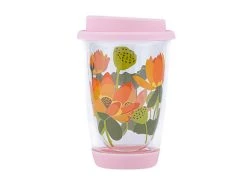 Royal Botanic Gardens Victoria Lotus Double Wall Glass Mug 380ML Pink Gift Boxed