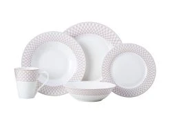 Jewel Rim Dinner Set 20pc Ruby Gift Boxed