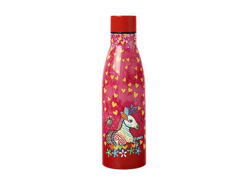 Love Hearts Double Wall Insulated Bottle 500ML Zig Zag Zebras - Image 2