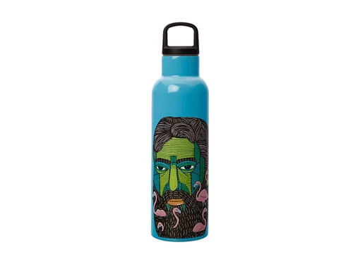 Mulga The Artist Double Wall Insulated Bottle 600ML Flamingo Man