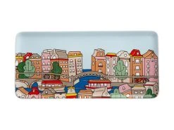 Megan McKean Cities Rectangle Plate 25x12cm Amsterdam Gift Boxed