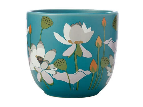 Royal Botanic Gardens Victoria Lotus Planter Pot 14cm Aqua - Image 3