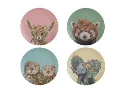 Marini Ferlazzo Wild Planet Bamboo Plate 20cm Set Of 4 Assorted