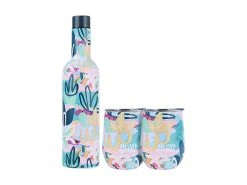 Rach Jackson Rock Garden Double Wall Insulated Wine Set 3pc Gift Boxed